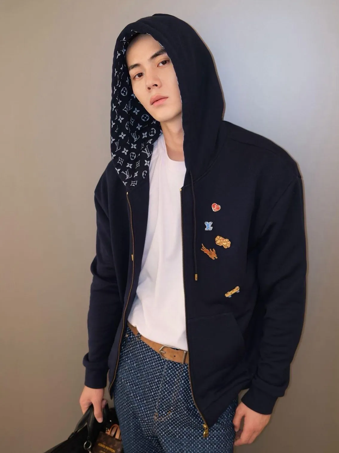 Louis Vuitton/Louis Vuitton Childlike Hardware CVD zipper hooded sweatshirt jacket